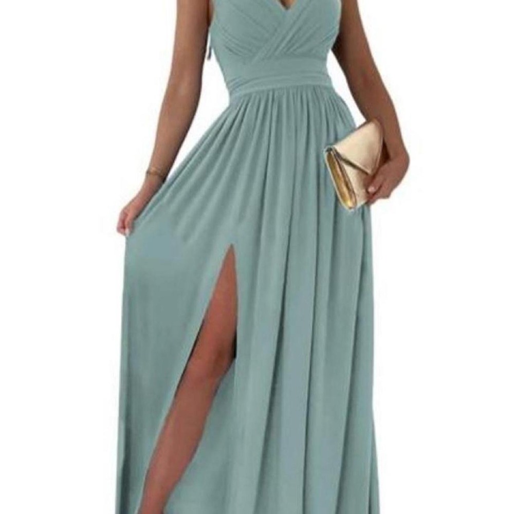 Dokotoo Womens 2026 Formal Dresses Wrap V-Neck Ruched Maxi Dress